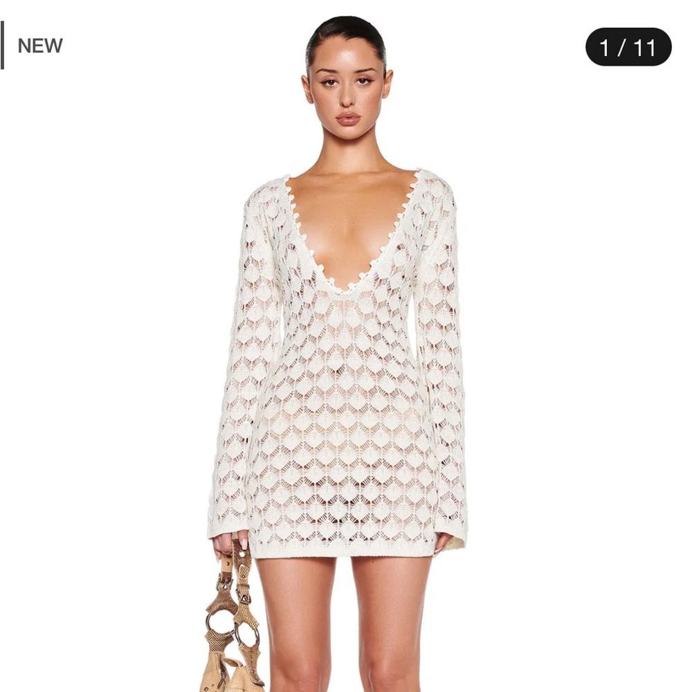 I.AM.GIA White Crochet Swim Coverup